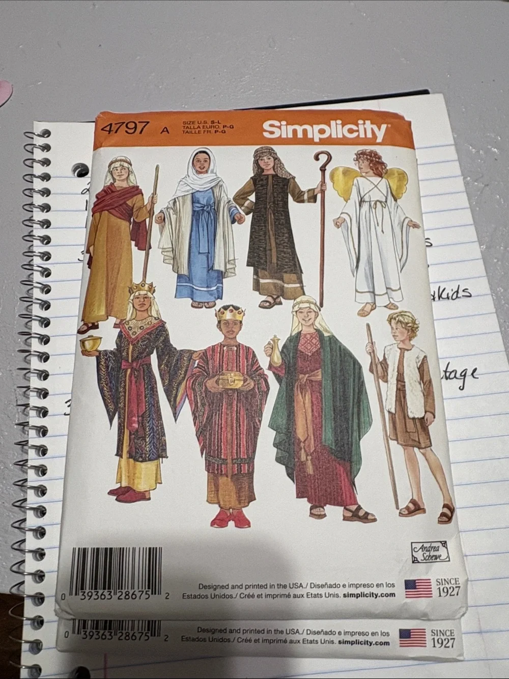 BN UNCUT SIMPLICITY 4797 A KIDS COSTUMES SEWING PATTERN